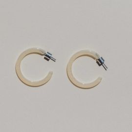 Mini hoops in cream dot - Machete