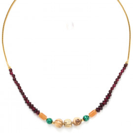 garnet & tamarin simple necklace "Bergame" - Nature Bijoux