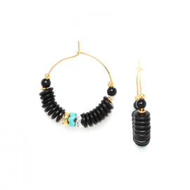 creole earrings "Lagon noir" - 