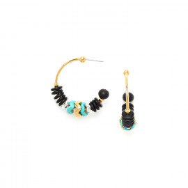 creole earrings "Lagon noir" - 