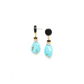 turquoise earrings "Lagon noir" - 
