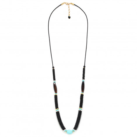 long necklace "Lagon noir"
