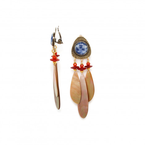 3 dangles clip earrings "Seville"