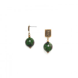round bead earrings "Zoisite" - 