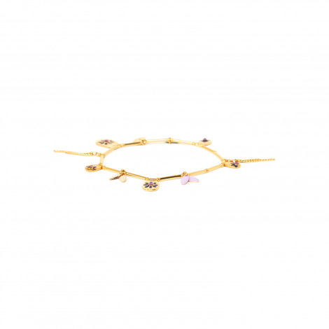 bracelet extensible multi tubes dorés "Ella"
