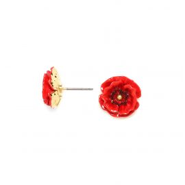 BLOOMY poppy flower post earrings "Les inseparables" - Franck Herval