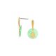 POLKA laminated capiz disc post earrings(green) "Les inseparables" - Franck Herval