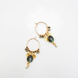 SACHA stone hoop earrings - L'atelier des Dames
