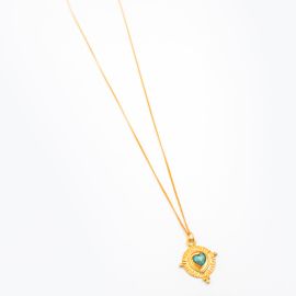 CELINE long green heart necklace - L'atelier des Dames
