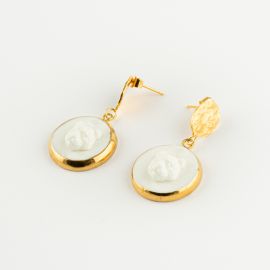 White Cameo Tiger earrings - Nach