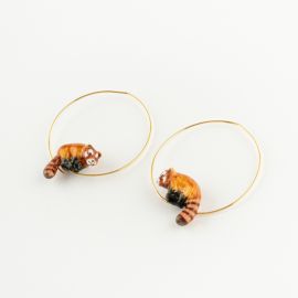 Red Panda small hoop earrings - Nach