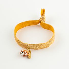 Gold Elastic Charm's red panda - Nach