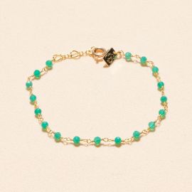 Bracelet pierres onyx vert CAROLE - 