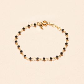 CAROLE black onyx stone bracelet - 