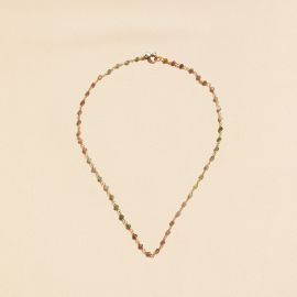 Watermelon tourmaline stone necklace CAROLE - L'atelier des Dames