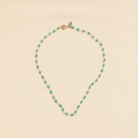 CAROLE green onyx stone necklace - 