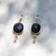 Boucles d'oreilles pierre onyx noir CATHY - L'atelier des Dames