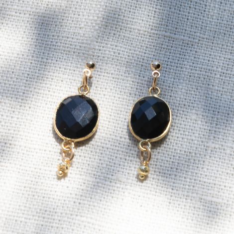CATHY black onyx stone earrings