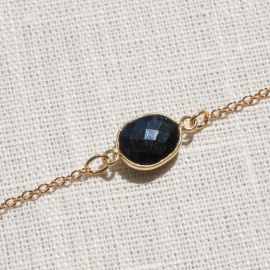 CATHY black onyx stone bracelet - L'atelier des Dames