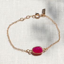 CATHY pink chalcedony stone bracelet - L'atelier des Dames