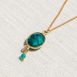 CATHY green onyx stone necklace - 