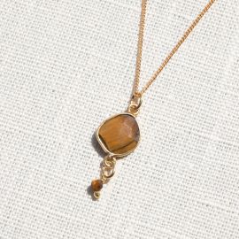 CATHY tiger eye stone necklace - 