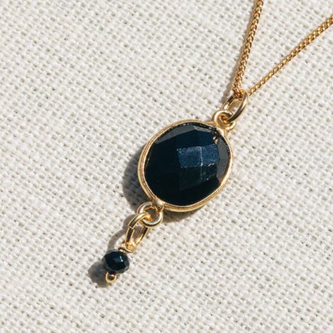 CATHY black onyx stone necklace