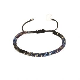 Bracelet HOOPYS noir, violet et bleu S - 