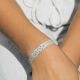 Beige and silver SPARKLY EYE bracelet S - Mishky