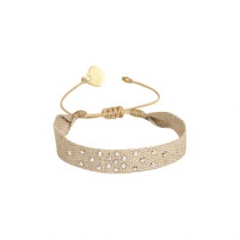 Beige and silver SPARKLY EYE bracelet S - 