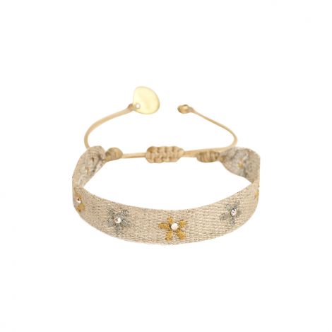 Beige, gold and silver NARCISSUS bracelet S