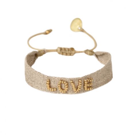 Brown and gold GOLDEN LOVE bracelet S