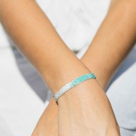 Bracelet SWIFT argent, blanc, bleu-clair et vert XS - 