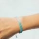 Bracelet SWIFT argent, blanc, bleu-clair et vert XS - Mishky