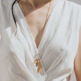 EXOTICA multi-leaf long necklace - 