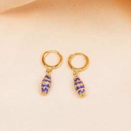 CORINTHE boucles d'oreilles mini créoles violettes - 