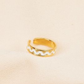 CORINTHE ajustable ring ecru - Olivolga Bijoux