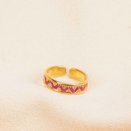 CORINTHE adjustable ring fuschia - Olivolga Bijoux