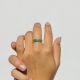 CORINTHE adjustable ring green - Olivolga Bijoux