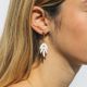 EXOTICA ecru leaf post earrings - Olivolga Bijoux