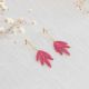 EXOTICA fuschia leaf post earrings - Olivolga Bijoux