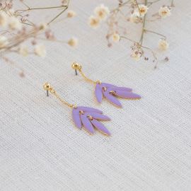 EXOTICA lilac leaf post earring - 
