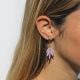 EXOTICA boucles d'oreilles poussoir feuille lilas - Olivolga Bijoux