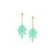EXOTICA green leaf post earrings - Olivolga Bijoux