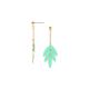 EXOTICA green leaf post earrings - Olivolga Bijoux
