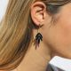 EXOTICA black leaf post earrings - Olivolga Bijoux