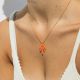 EXOTICA collier feuille orange - Olivolga Bijoux