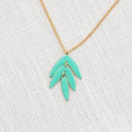EXOTICA green leaf necklace - 