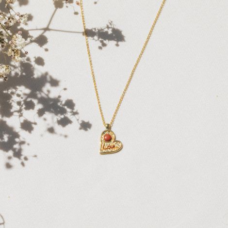 FEELING heart pendant necklace (red jasper)