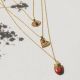 FEELING collier pendentif coeur jaspe brique - Olivolga Bijoux